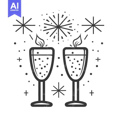 Premium design asset: Two champagne flutes with burning candles celebrating a special moment