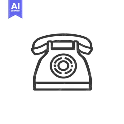 Aset premium populer: A monochrome illustration of a classic style telephone device
