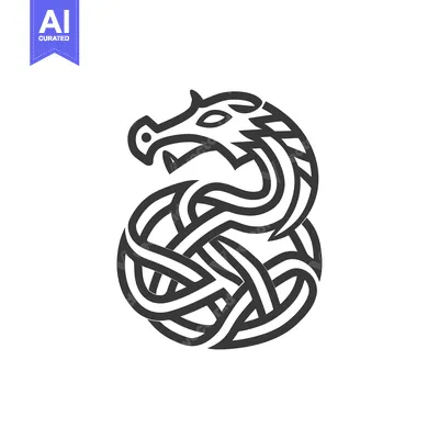Aset desain premium: Celtic Knotwork Dragon Design