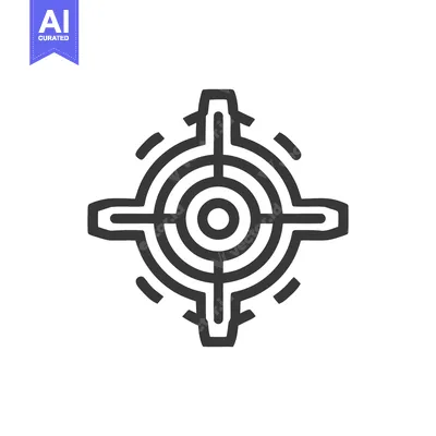 Aset premium populer: Minimalist Target Icon: Concentric Circles and Crosshairs on White Bac