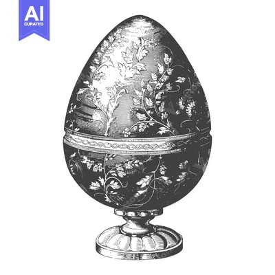 Ornate Egg Shaped Decorative Container on Stand
