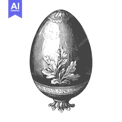 Aset desain premium: Ornate Decorative Easter Egg On Stand