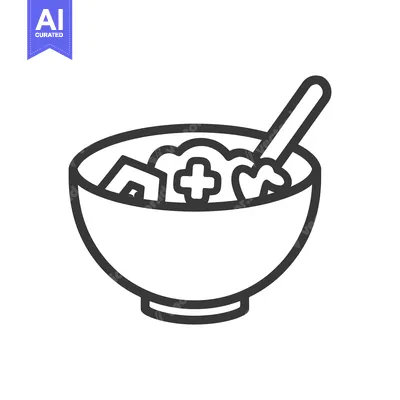 Premium design asset: A bowl of food with spoon is ready for eating