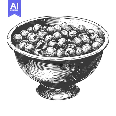 Aset premium populer: A bowl of plump blueberries ready to eat
