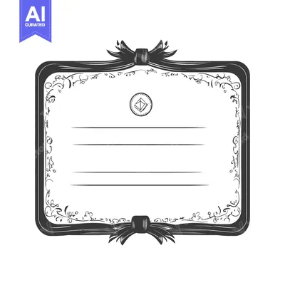 Popular premium asset: Decorative bordered certificate design with ribbon and floral embellis