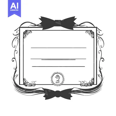 Popular premium asset: Decorative certificate frame with bows and floral ornamental embellish
