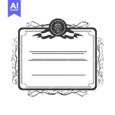 Popular premium asset: An elegant black and white certificate with intricate floral designs
