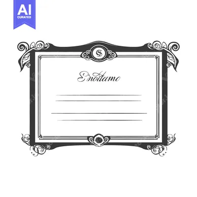 Aset premium populer: Decorative Ornate Black and White Frame with a Greeting