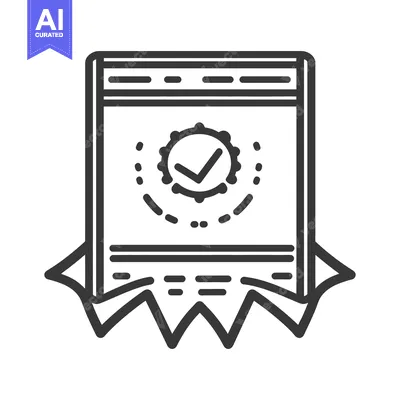 Aset desain premium: A checked icon displayed within a jagged banner rectangle design