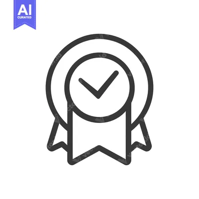 Aset premium populer: A simple icon depicting a round badge with a checkmark inside