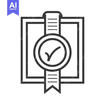 Aset premium populer: A stylized black and white emblem with a checkmark design