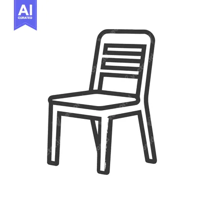 Aset desain premium: Minimalist Line Art: Modern Chair Design on White Background