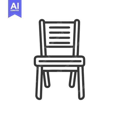 Aset desain premium: Minimalist Chair Icon: Simple Line Art Design on White Background