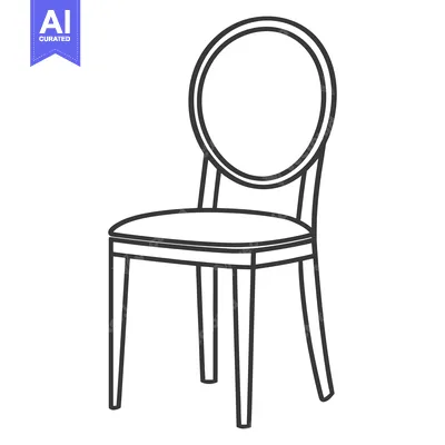 Popular premium asset: A simple line drawing showing a decorative chair design