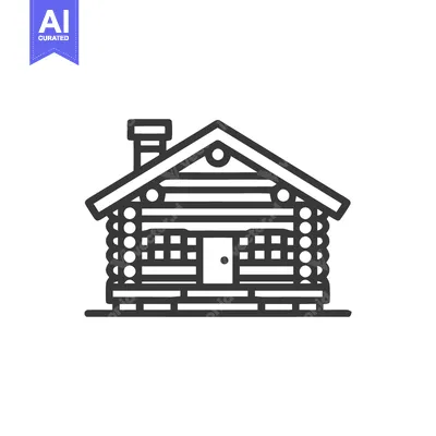 Popular premium asset: Minimalist Log Cabin Icon: Rustic Retreat, Simple Line Art Design