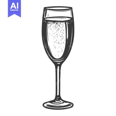 Aset premium populer: A single glass of sparkling beverage is shown upright
