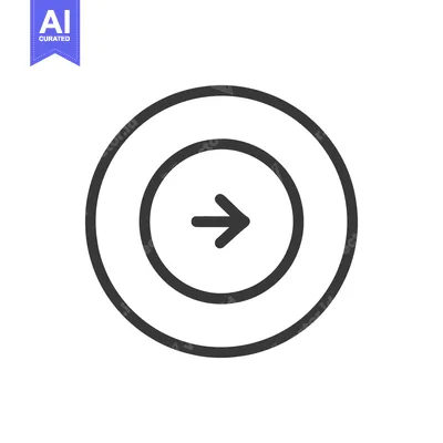 Premium design asset: Minimalist Right Arrow Icon in Double Circle, Navigation Symbol