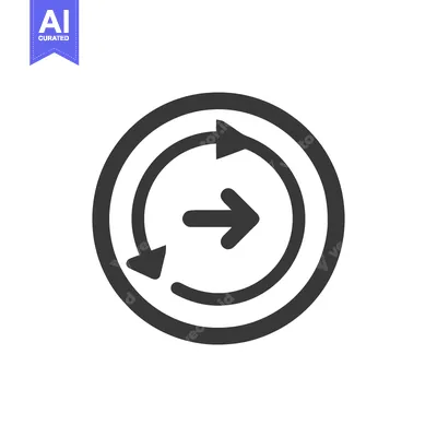 Aset desain premium: Circular Arrow Icon: Forward Progress with Continuous Loop, Dark Gray
