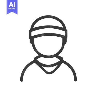 Premium design asset: A simple line drawing depicting a person with a headband
