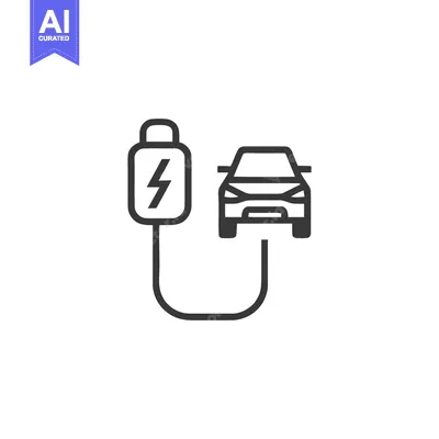 Aset premium populer: Electric Car Charging Icon: Modern, Minimalist Design for Sustainable