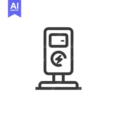 Premium design asset: Electric Vehicle Charging Station Icon, Minimalist Design, Clean Energ