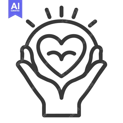 Aset premium populer: Symbol representing care kindness and spreading of love to all