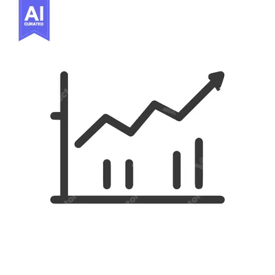 Aset desain premium: Upward Trend Graph Icon: Business Growth and Financial Success Visuali