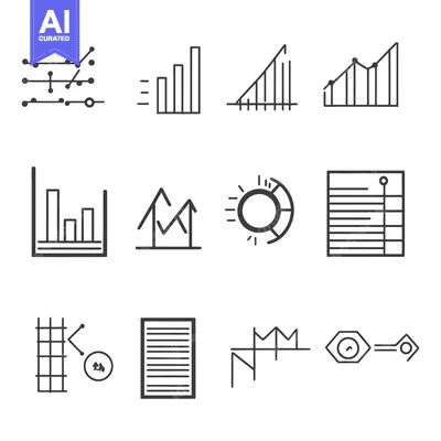Aset desain premium: Abstract Graphic Representations Illustrating Data Analysis and Busine
