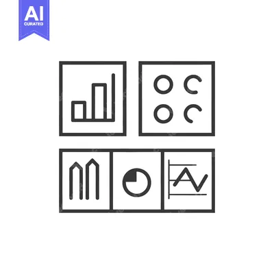 Popular premium asset: Diagrams illustrating various types of data visualization in squares
