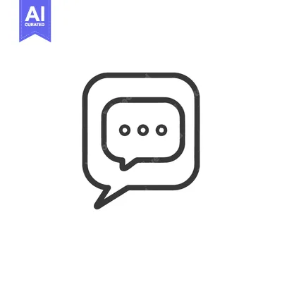 Aset desain premium: Minimalist Chat Bubble Icon with Three Dots in Outline Style
