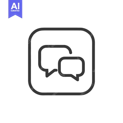 Popular premium asset: Minimalist Chat Icon: Two Speech Bubbles in Rounded Square Frame