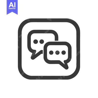 Premium design asset: Minimalist Chat Icon: Two Speech Bubbles in Rounded Square Frame