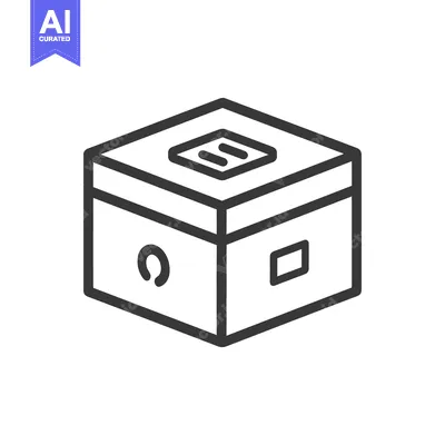 Popular premium asset: A simple illustration of a closed and stylized storage container