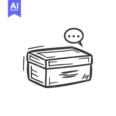 Popular premium asset: A closed box with speech bubble above it with three dots