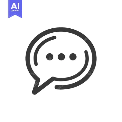 Aset premium populer: Minimalist Speech Bubble Icon with Three Dots, Communication Symbol