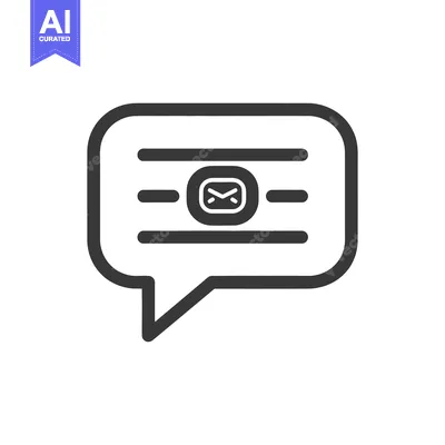 Premium design asset: An icon of a message bubble with an envelope symbol inside