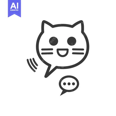 Popular premium asset: A stylized smiling cat head integrated into a chat bubble design
