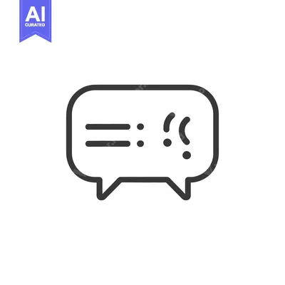Premium design asset: A speech bubble shows symbols expressing uncertainty and questioning