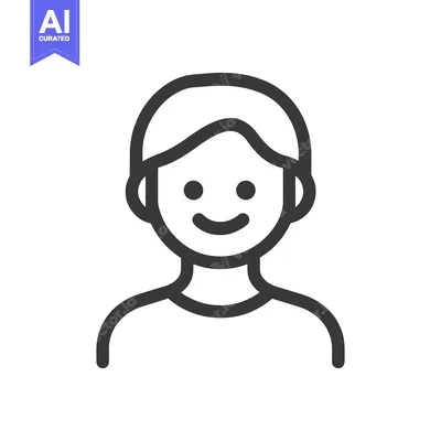 Aset premium populer: A simple vector illustration of a smiling person profile
