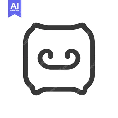 Popular premium asset: Stylized Mustache Icon in Rounded Square Frame, Minimalist Design