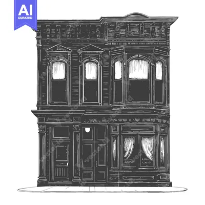 Premium design asset: Elegant Victorian Era Building Architectural Drawing
