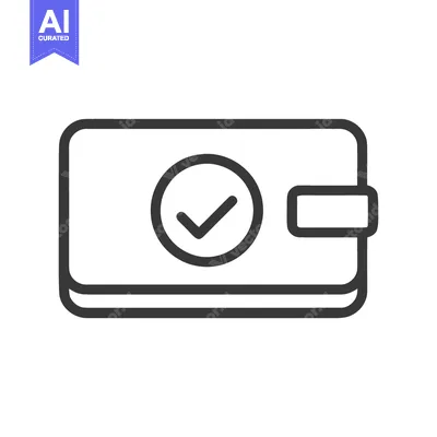 Premium design asset: Approved Wallet Icon: Simple Line Art for Secure Transactions