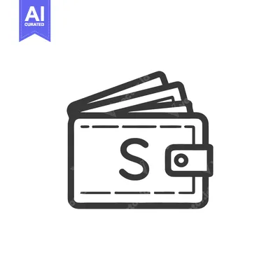 Aset premium populer: Minimalist Wallet Icon with "S" Logo, Black and White Design