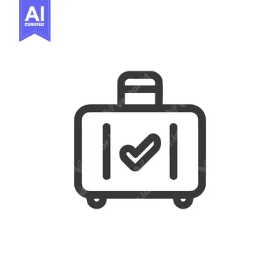 Popular premium asset: Checked Luggage Icon: Simple Suitcase with Approval Symbol, Travel Rea