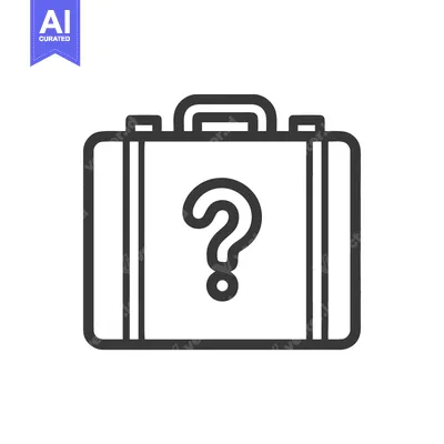 Suitcase with Question Mark Icon: Travel Mystery, Unknown Destination