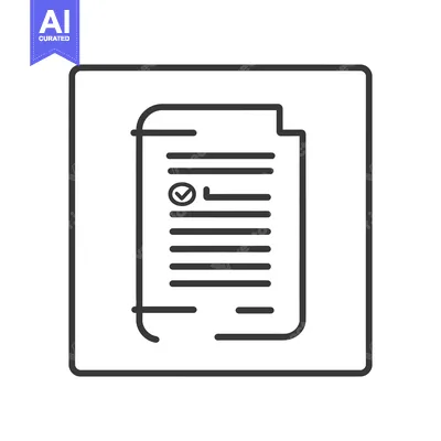 Aset desain premium: Checked Document Icon in a Square Frame