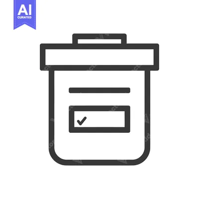 Aset premium populer: Checked Trash Can with a Line and a Box
