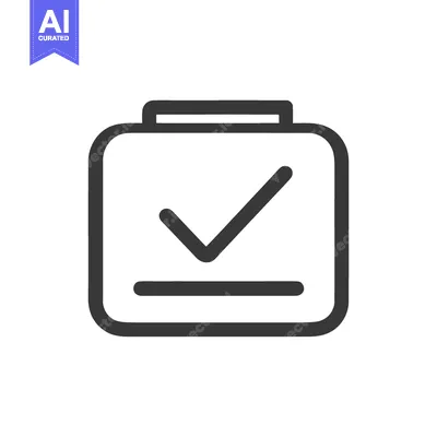 Aset premium populer: Completed Task Icon: Checkmark Inside Rounded Square with Line