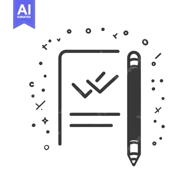 Aset premium populer: A document with checks and a digital drawing stylus