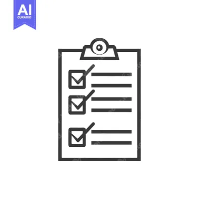 Aset desain premium: A simple checklist icon showing completed items on paper